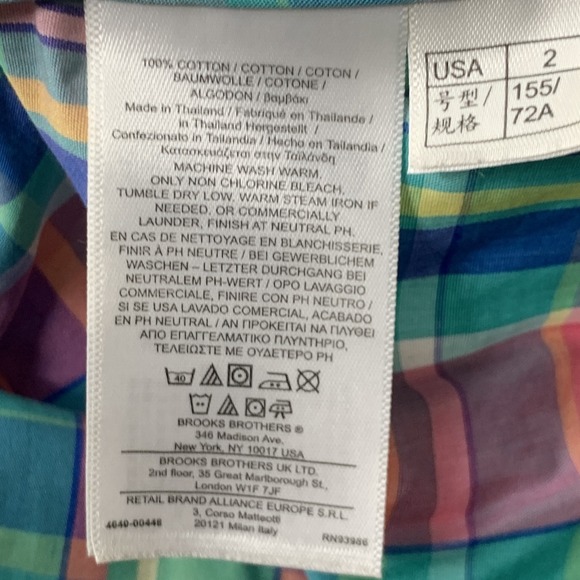 Brooks Brothers 346 Women Size 2 Small Dress Button Front Pink Blue Plaid Polo - Picture 6 of 6